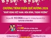Chương trình Xuân Quê hương 2026 “Khát vọng Việt Nam: Hòa bình, Thịnh vượng”