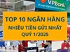 Top Ngân hàng nhiều tiền gửi nhất quý I/2025