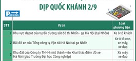 Các vị trí đỗ ô tô, xe máy khi đi xem diễu binh, diễu hành dịp Quốc khánh 2/9