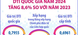 DTI quốc gia năm 2024 tăng 8,6% so với năm 2023