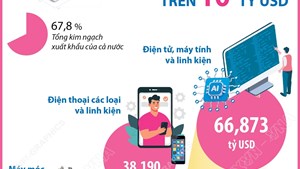 8 tháng năm 2025: 7 mặt hàng xuất khẩu trên 10 tỷ USD