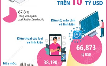 8 tháng năm 2025: 7 mặt hàng xuất khẩu trên 10 tỷ USD