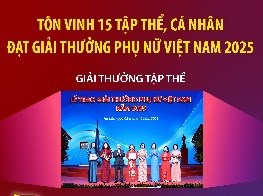 Tôn vinh 15 tập thể, cá nhân đạt giải thưởng Phụ nữ Việt Nam 2025