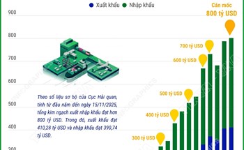Xuất nhập khẩu cán mốc kỷ lục 800 tỷ USD