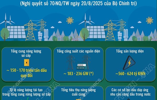 Đến năm 2030: Bảo đảm vững chắc an ninh năng lượng quốc gia, cung cấp năng lượng đầy đủ, ổn định, chất lượng cao