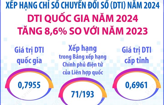 DTI quốc gia năm 2024 tăng 8,6% so với năm 2023