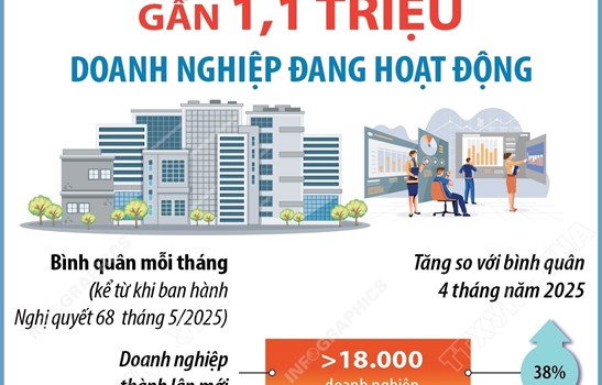 Đến hết năm 2025: Cả nước có gần 1,1 triệu doanh nghiệp đang hoạt động