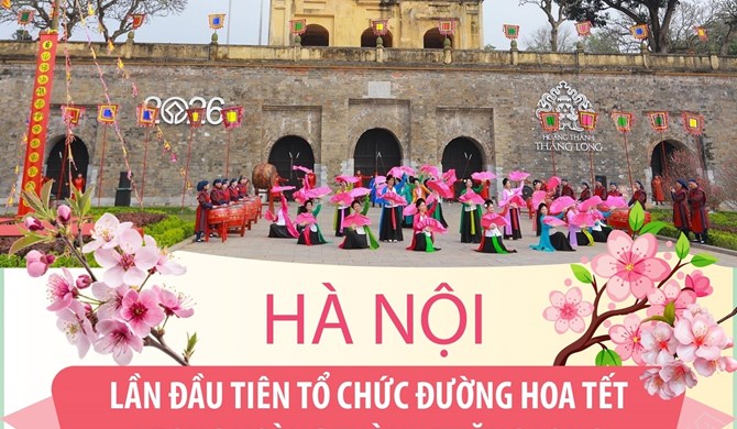 Hà Nội: Lần đầu tiên tổ chức Đường hoa Tết trong Hoàng thành Thăng Long