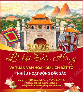 Nhiều hoạt động đặc sắc tại Lễ hội Đền Hùng và Tuần Văn hóa - Du lịch Đất Tổ năm 2026