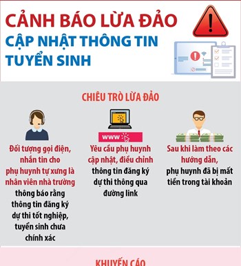 Cảnh báo lừa đảo cập nhật thông tin tuyển sinh