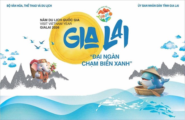 Năm Du lịch quốc gia 2026 với hai linh vật ch&uacute; voi Anh Chi&ecirc;ng v&agrave; c&aacute; voi B&eacute; S&oacute;ng