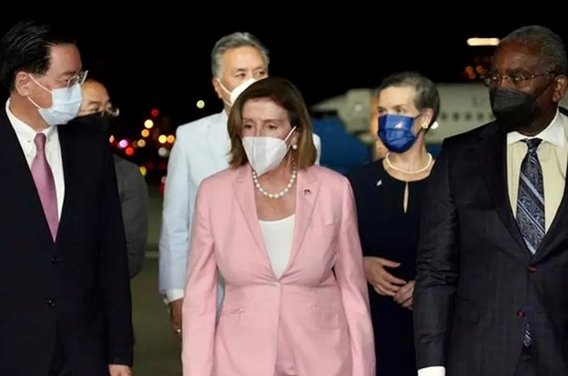 Chủ tịch Hạ viện Mỹ Nancy Pelosi đến Đ&agrave;i Loan (Trung Quốc).&nbsp;Ảnh: Zuma Wire