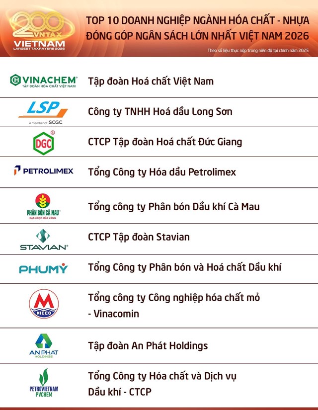 Top doanh nghiệp hóa chất tăng mạnh nộp ngân sách - Ảnh 1