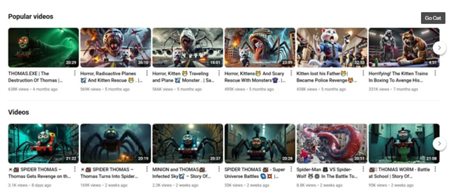 C&aacute;c video cho trẻ em c&oacute; nội dung bạo lực hoặc v&ocirc; nghĩa