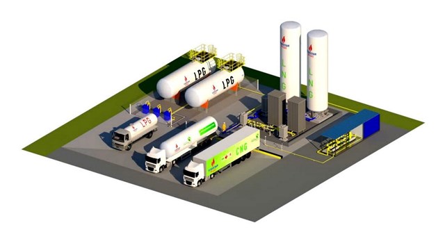 M&ocirc; h&igrave;nh trạm cung cấp năng lượng t&iacute;ch hợp của PV GAS.