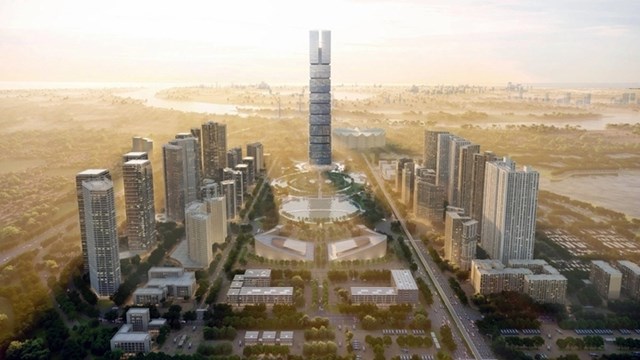 Phương &aacute;n kiến tr&uacute;c th&aacute;p 108 tầng ở H&agrave; Nội. (Ảnh: CĐT)