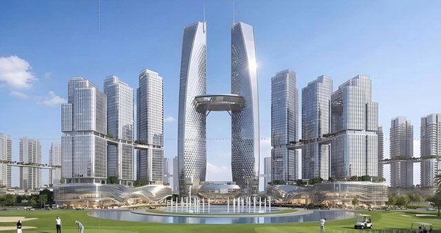 Phối cảnh to&agrave; th&aacute;p dịch vụ 108 tầng. (Ảnh: B&aacute;o c&aacute;o DTM)
