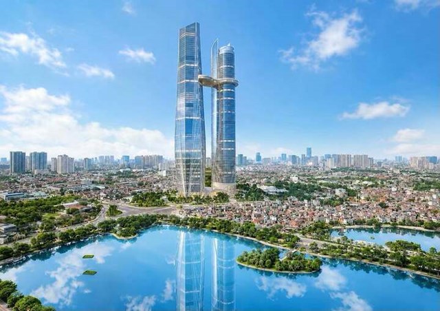 Hanoi Twin Towers 99 được kỳ vọng sẽ trở th&agrave;nh c&ocirc;ng tr&igrave;nh biểu tượng mới của Thủ đ&ocirc;. (Ảnh: Vietnam Skyscrapercity &amp; Skyline)