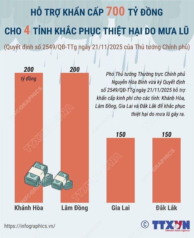 Hỗ trợ khẩn cấp 700 tỷ đồng khắc phục thiệt hại do mưa lũ - Ảnh 1
