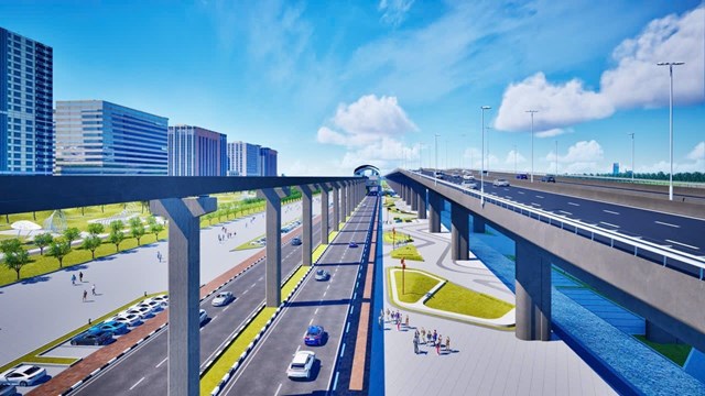 Trục Đại lộ cảnh quan s&ocirc;ng Hồng k&egrave;m đường t&agrave;u Monorail được li&ecirc;n danh nh&agrave; đầu tư c&ocirc;ng bố thời điểm đầu th&aacute;ng 12.